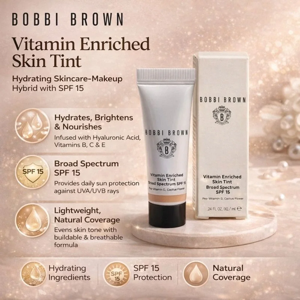 Bobbi Brown‎ Vitamin Enriched Skin Tint SPF 15 Golden 4 0.24 oz Lot of 3